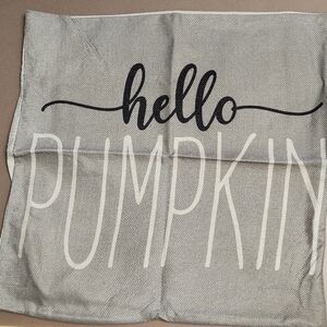 Fun and Pretty Silver Hello Pumpkin Fall-Halloween Pillow Cover